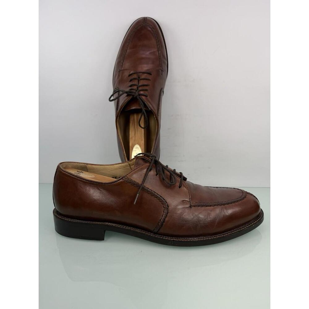 Antonio Uomo Firenze Brown Leather Apron Toe Derby Dress Shoes Men 10.5 Italy